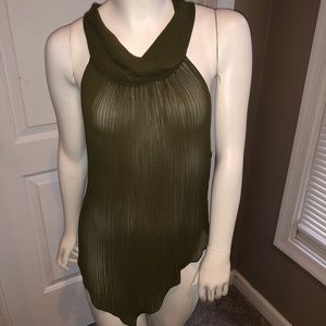 Olive, sheer top